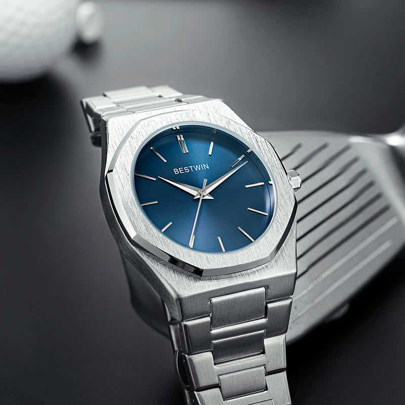 Original Top Brand All Black Stainless Steel Men's Wristwatch Classic Business Waterproof Japan Movement Quartz Watch For Men