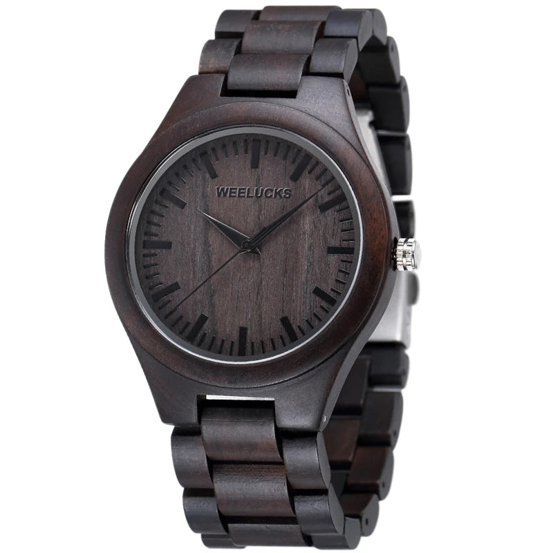 WEELUCKS v3001 nouvelle montre unisexe en bois style simple bracelet en bois boîtier en bois créatif montre de sport de loisirs de mode pour jeunes