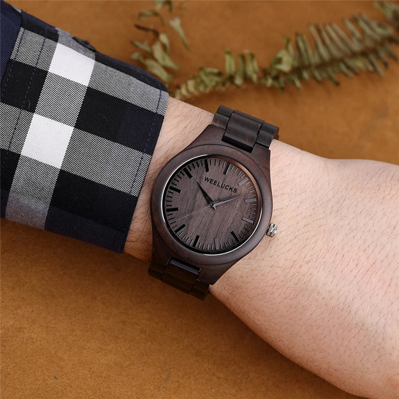 WEELUCKS v3001 nouvelle montre unisexe en bois style simple bracelet en bois boîtier en bois créatif montre de sport de loisirs de mode pour jeunes