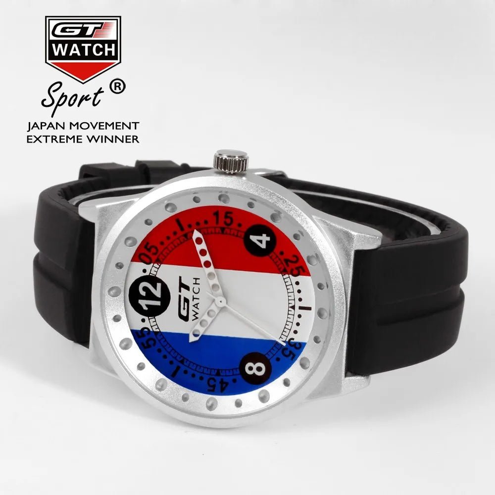 GT Watch Men Fashion Brand Watches Germany Flag F1 Sport Watches Silicone Strap Quartz-Watch relogio masculino reloj hombre.
