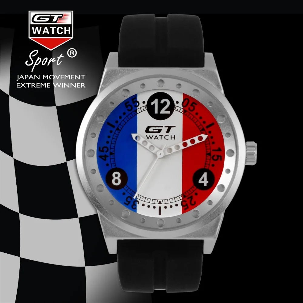 GT Watch Men Fashion Brand Watches Germany Flag F1 Sport Watches Silicone Strap Quartz-Watch relogio masculino reloj hombre.