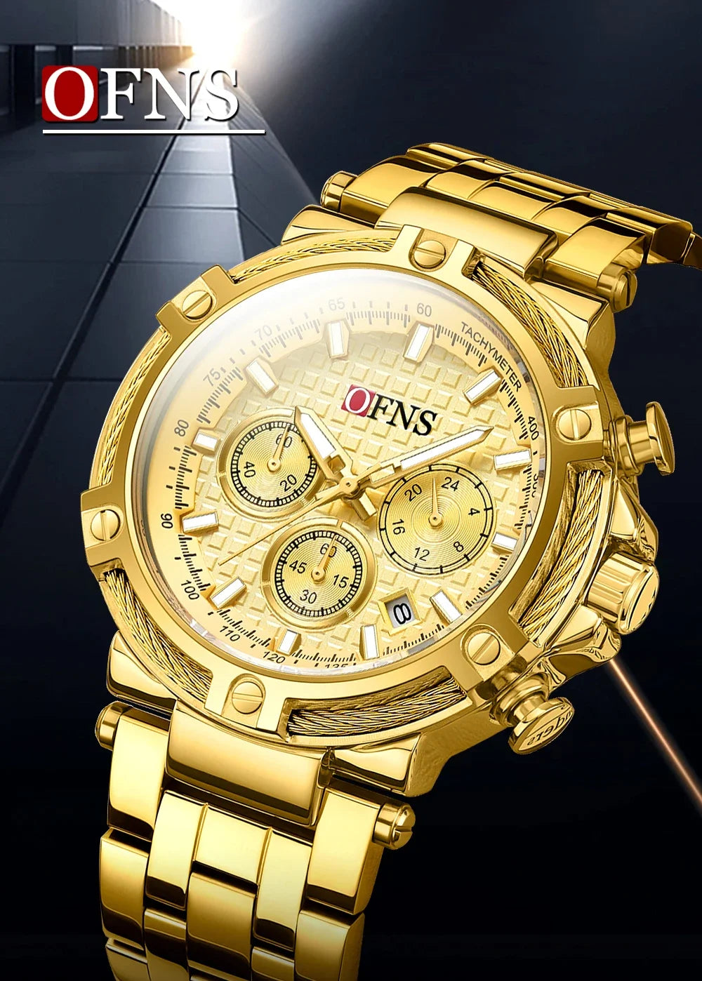 OFNS Brand 5516 New Men's Quartz Watch Fashion Business Leisure Sports Multi functional Six Needle Waterproof Men's Quartz Watch