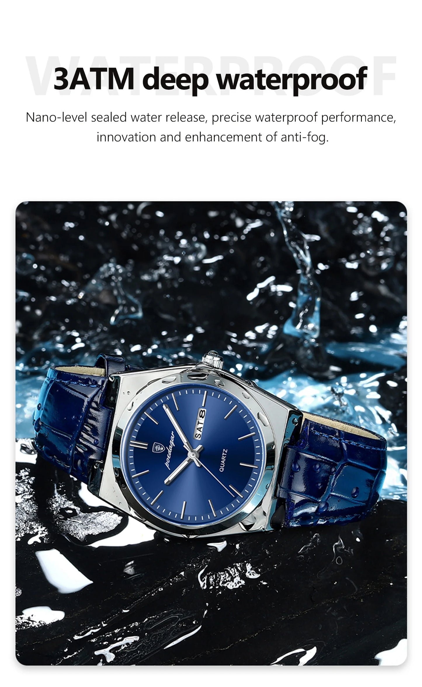 POEDAGAR Luxury Watch for Men Military Leather Man Wristwatch Quartz Clock Waterproof Luminous Date Week Men's Watches Reloj+box