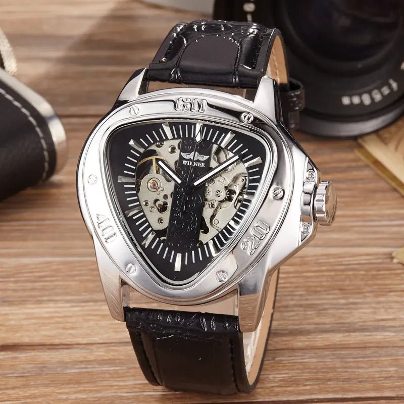 RELOGIO MASCULION MAN WATCH WATERPROOF AUTOMATIC MECHANICAL WRISTWATCHES SKELETON MALE CLOCK LEATHER STRAP erkek kol saati