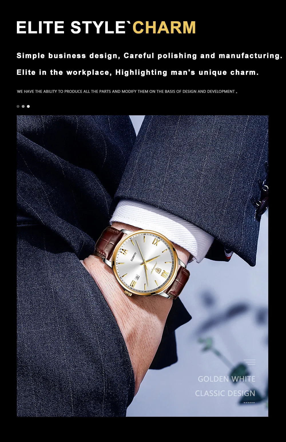 POEDAGAR Men's Watches Top Brand Luxury Men Wrist Watch Leather Quartz Watch Sports Waterproof Male Clock Business Watch +Box