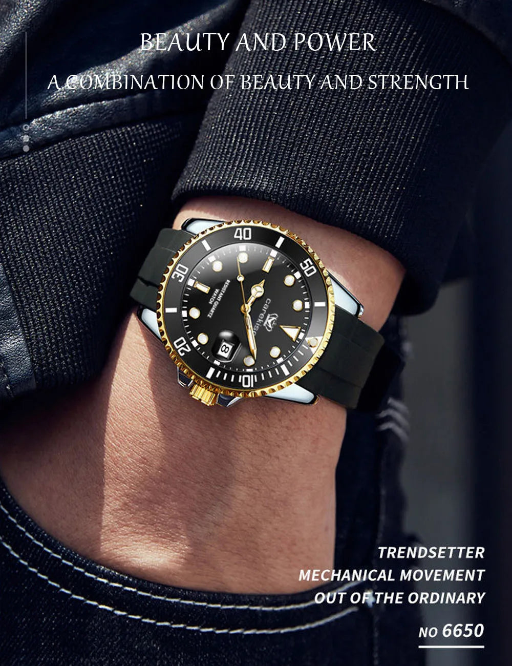 POEDAGAR Top Brand Luxury Fashion Silicone Strap Green Dial Diver Watch Men Waterproof Date Quartz Clock Sport Mens Watches Gift
