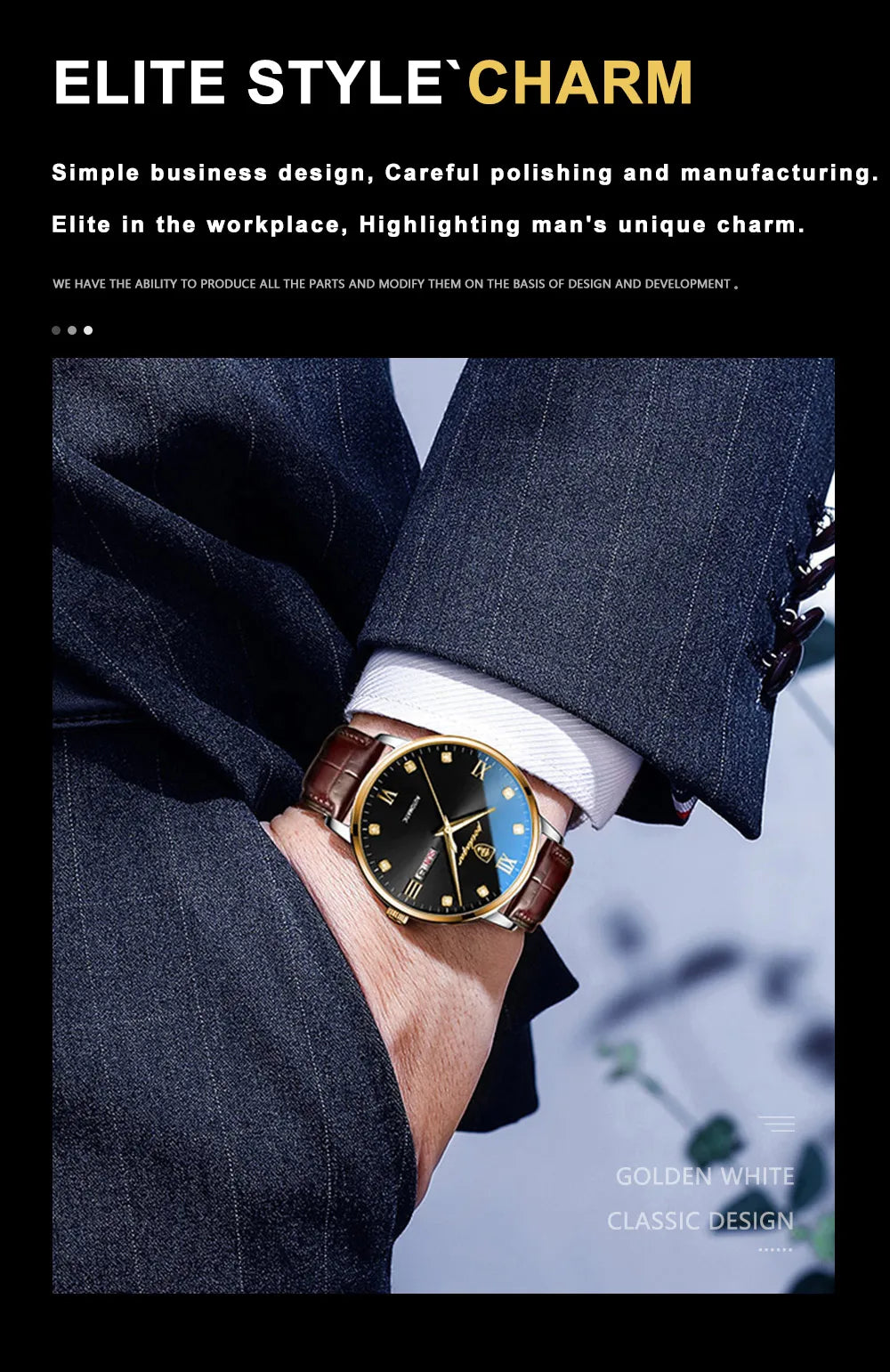 POEDAGAR Men's Watches Top Brand Luxury Men Wrist Watch Leather Quartz Watch Sports Waterproof Male Clock Relogio Masculino+Box