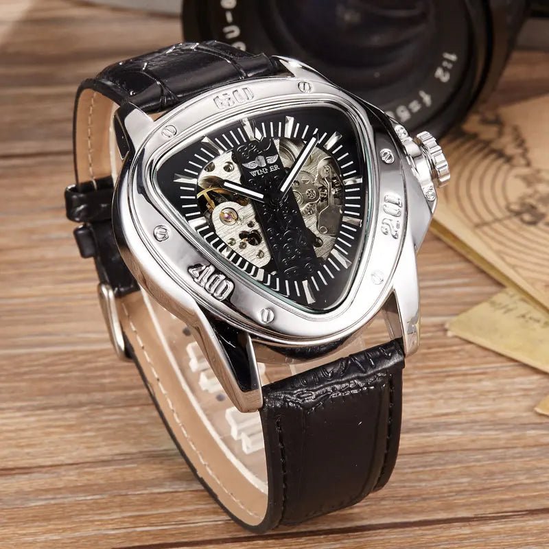 RELOGIO MASCULION MAN WATCH WATERPROOF AUTOMATIC MECHANICAL WRISTWATCHES SKELETON MALE CLOCK LEATHER STRAP erkek kol saati