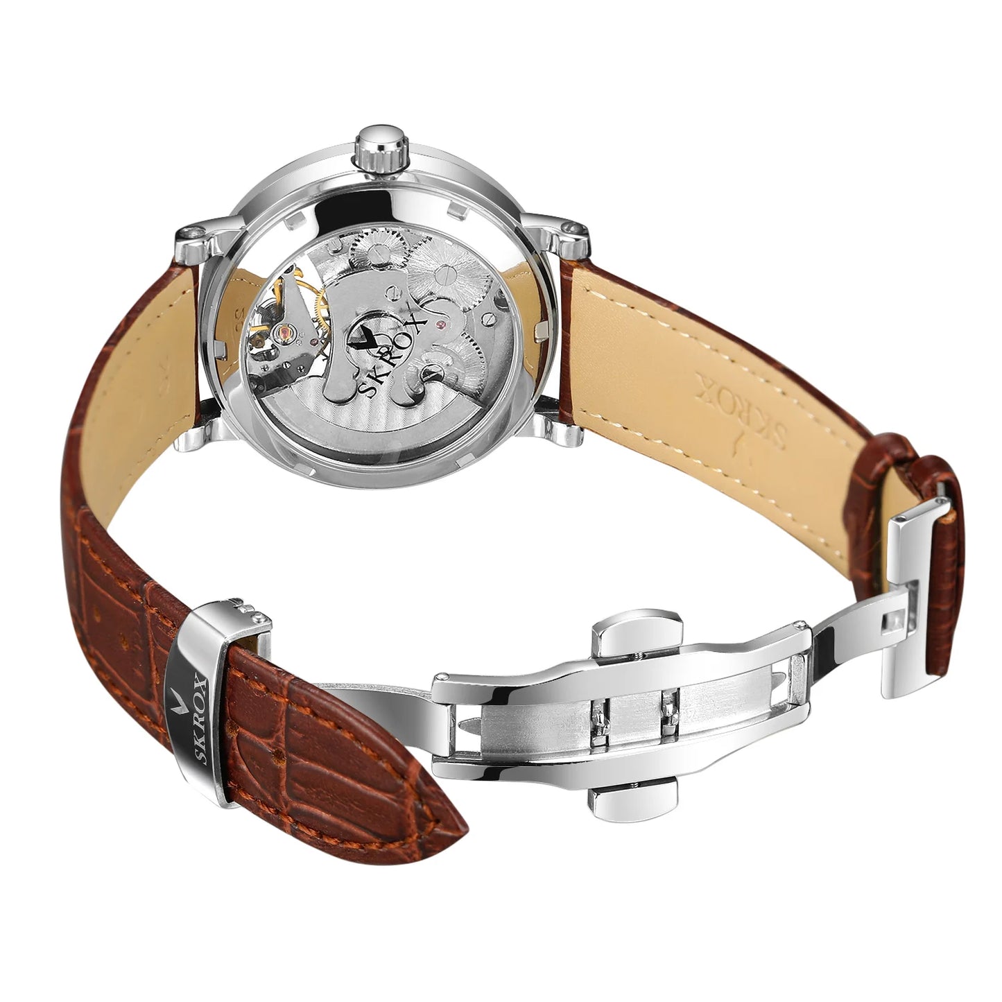 SKROX GMT Moon Phase Automatic Movement Clockwork Mechanical Waterproof Man Wristwatches Original High-End Luxury Male aaa watch
