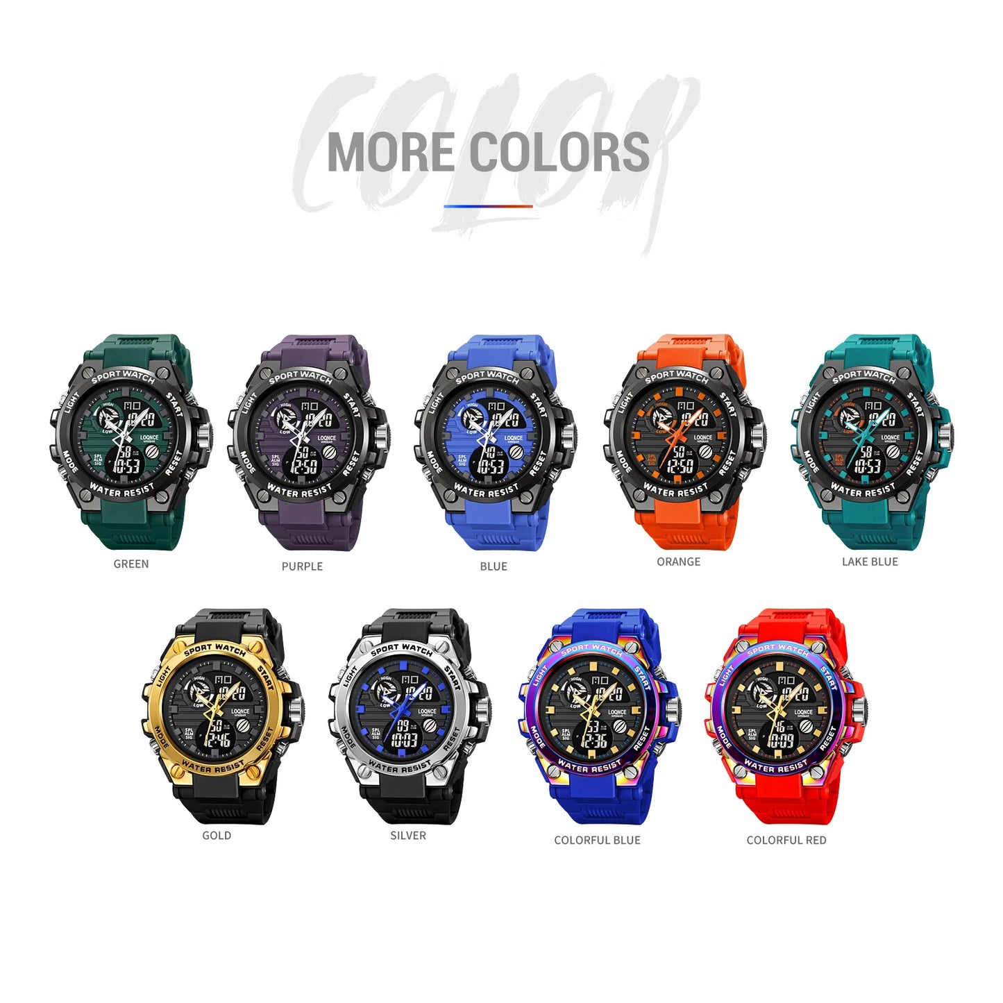 New LOQNCE Watch 98002 Fashion Men's Watch High Quality Analog-Digital Movement Calendar Luminous 50M Waterproof Watches