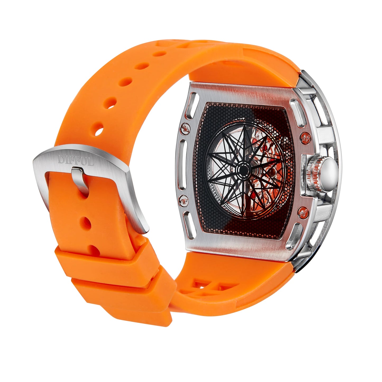 DIFFUL Luxury Skeleton Watch Bracelet Accessories Richard Style Waterproof  Quartz Watch For Men
