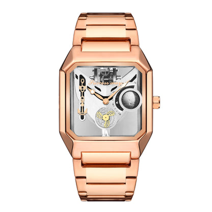 New Watches Square Unique Sport Mens Transparent Dial Watches Quartz Clock Man Watches Wristwatch 2023.