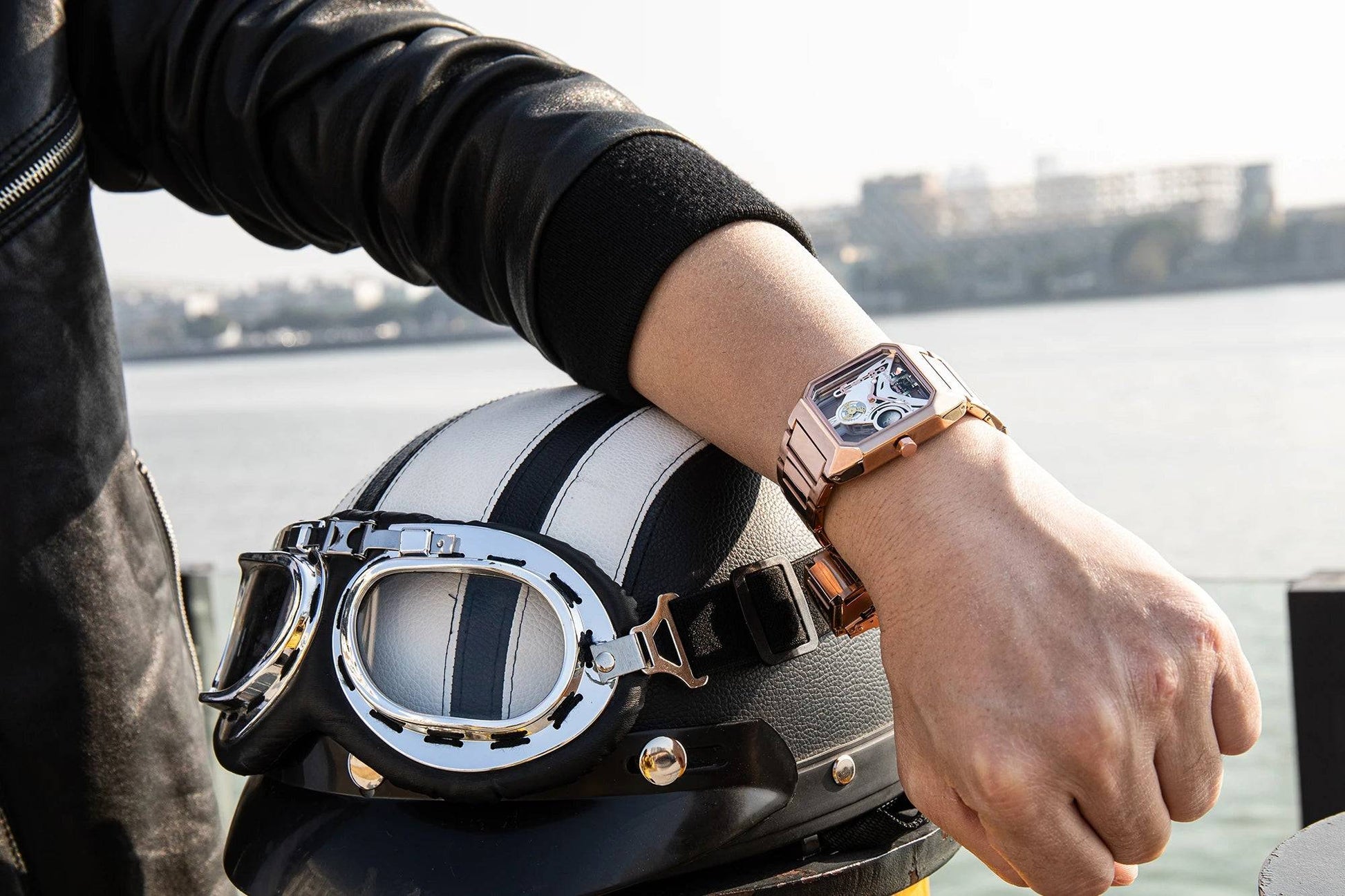 New Watches Square Unique Sport Mens Transparent Dial Watches Quartz Clock Man Watches Wristwatch 2023.