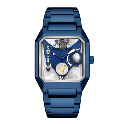 New Watches Square Unique Sport Mens Transparent Dial Watches Quartz Clock Man Watches Wristwatch 2023.