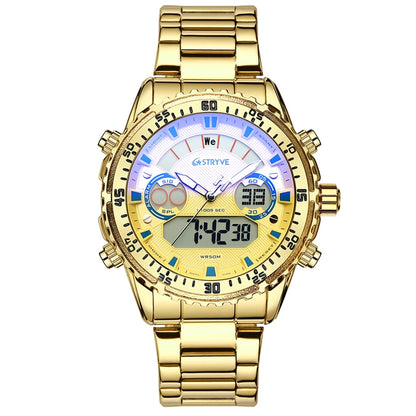 STYRVE Brand S8020 Sports Watch 50M Waterproof Stainless Steel Luxury Japan 2035 Movement Quartz Digital Watches montre homme