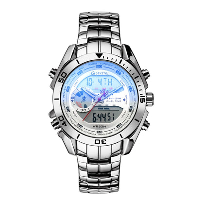 STYRVE Top Luxury Japan 2035 Movement Men Sports Watches Dual Display Waterproof Quartz Digital Military Watch zegarki damskie