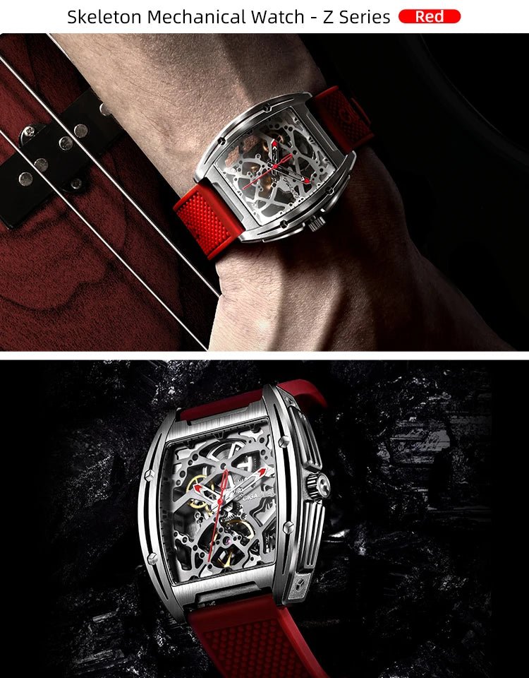 CIGA Design Z Series Men's Watch: Skeleton with Steel Case & Two Straps.