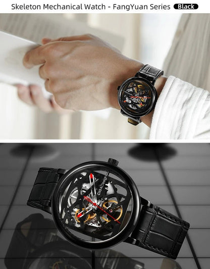CIGA Design Men's Watch: Automatic Skeleton with Steel Case & Sapphire Crystal.