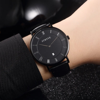 Montre Stryve Brand Women Watches Minimalist Simple Ultra Thin Dial 2 Hands Luxury Genuine Leather Waterproof Quartz Men Watch