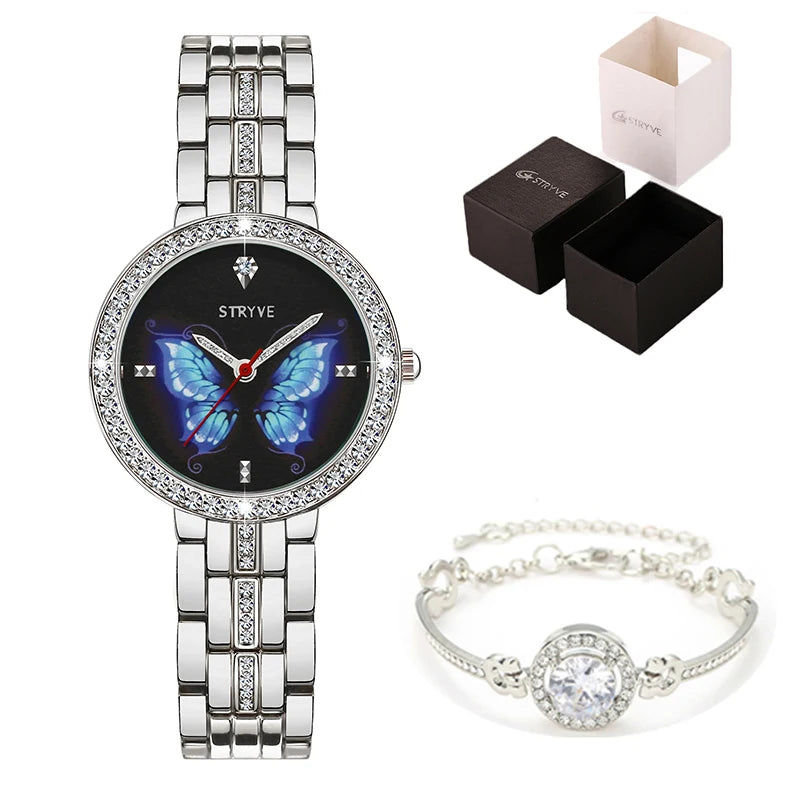 Women Watches Women STRYVE Watch butterfly Designer Ladies Watch Luxury Brand Diamond Quartz Gold Wrist Watch Gifts For Women