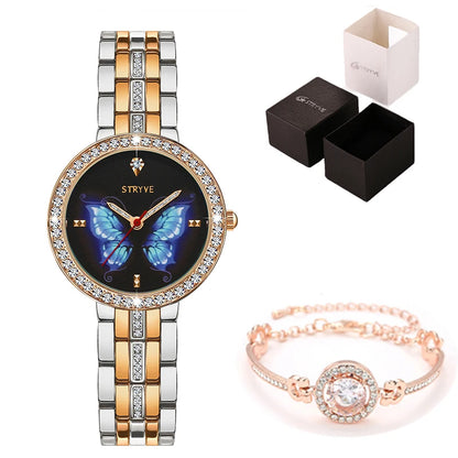 Women Watches Women STRYVE Watch butterfly Designer Ladies Watch Luxury Brand Diamond Quartz Gold Wrist Watch Gifts For Women