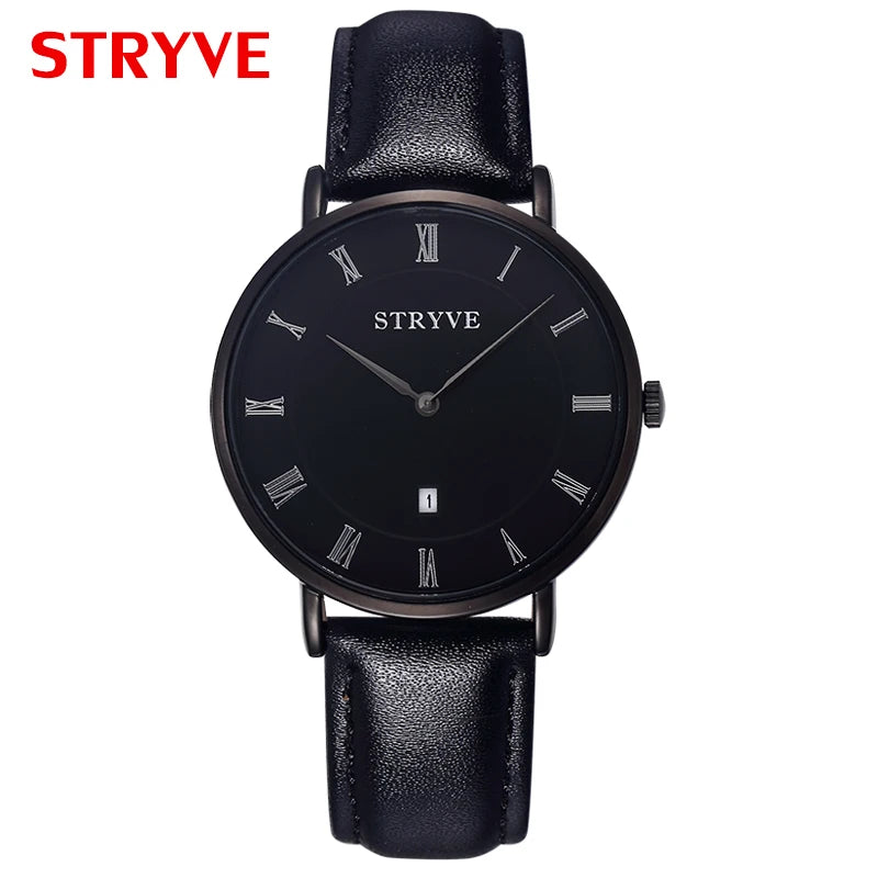 Montre Stryve Brand Women Watches Minimalist Simple Ultra Thin Dial 2 Hands Luxury Genuine Leather Waterproof Quartz Men Watch
