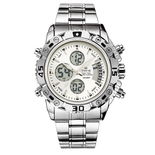 Stryve Brand Men Watch Luxury Stainless Steel Military Quartz Digital Led Clock Waterproof Sports Watches relogio masculino 2019