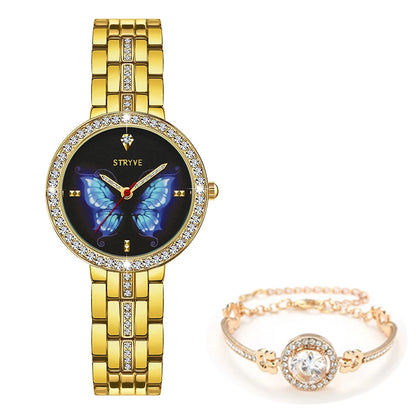 Women Watches Women STRYVE Watch butterfly Designer Ladies Watch Luxury Brand Diamond Quartz Gold Wrist Watch Gifts For Women