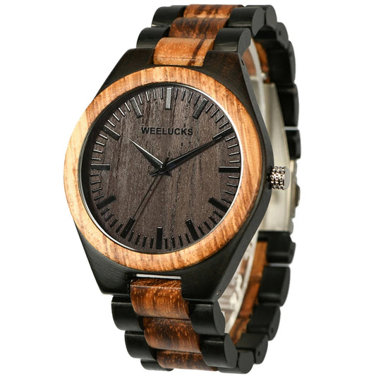 WEELUCKS v3001 new wooden unisex watch simple style wooden strap creative wooden case youth fashion leisure sports watch