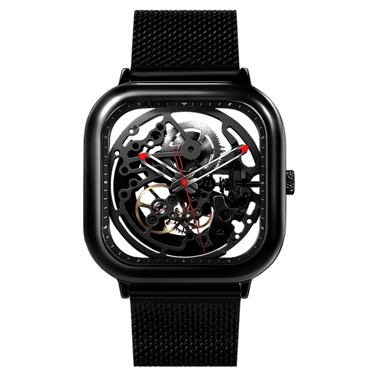CIGA Design Men's & Women's Watch: Square Skeleton with Stainless Steel Case.