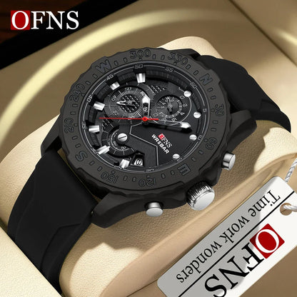 OFNS 1302 Nouvelle Marque Montre À Quartz Électronique Tendance De La Mode Montre Homme Calendrier Cool Montre Homme Étanche 2024