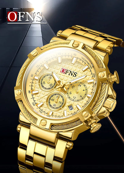 OFNS Brand 5516 New Men's Quartz Watch Fashion Business Leisure Sports Multi functional Six Needle Waterproof Men's Quartz Watch