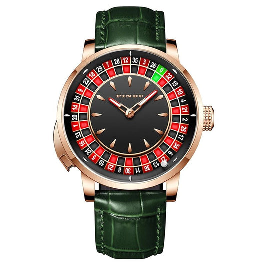 PINDU Men's Watch: NH35 Wheel Rotating Sapphire Glass Design