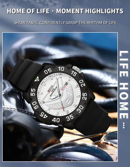 OFNS Brand 1308 New Top Luxury Fashion Men's Watch Night Glow Waterproof Calendar Quartz Watch Suitable for Men's Watch