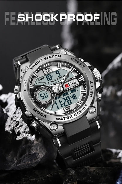 OFNS Top 6092 New Fashion Men's Sports Watch Military Waterproof Quartz Electronic LED Digital Men's Sports Quartz Watch 2024