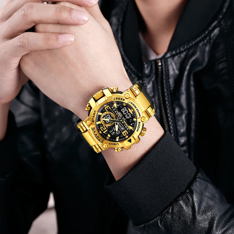 New STRYVE Watch for Men's Digital-Analog Dual Movement Calendar Luminous Waterproof Watches Fashion Sports Men's Watch 8025