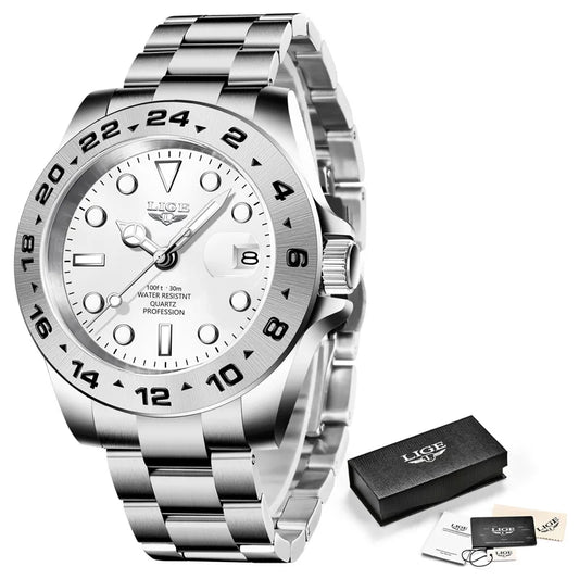 LIGE Top Brand Luxury Fashion Diver Watch Men 3ATM Waterproof Date Clock Sport Watches Mens Quartz Wristwatch Relogio Masculino