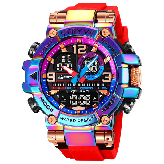New STRYVE Watch 8025 Fashion Sports Men's Watches High Quality Digital-Analog Dual Movement 5ATM Waterproof Watches