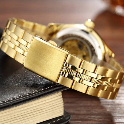 Top Brand Luxury Watches Men Hollow Automatic Golden Skeleton Mechanical Watch Waterproof Men watch.