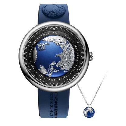 CIGA Design Blue Planet Men's Watch: Luxury Automatic with Steel/Titanium Case.