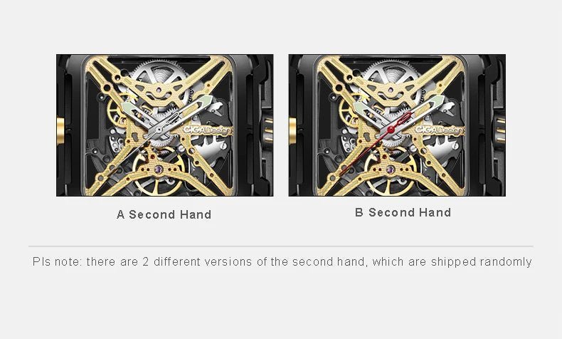 CIGA Design X Series Men's Watch: Titanium Gold Skeleton with Two Straps.