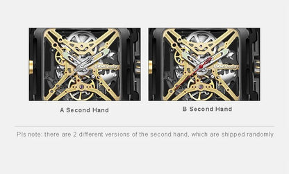 CIGA Design X Series Men's Watch: Titanium Gold Skeleton with Two Straps.