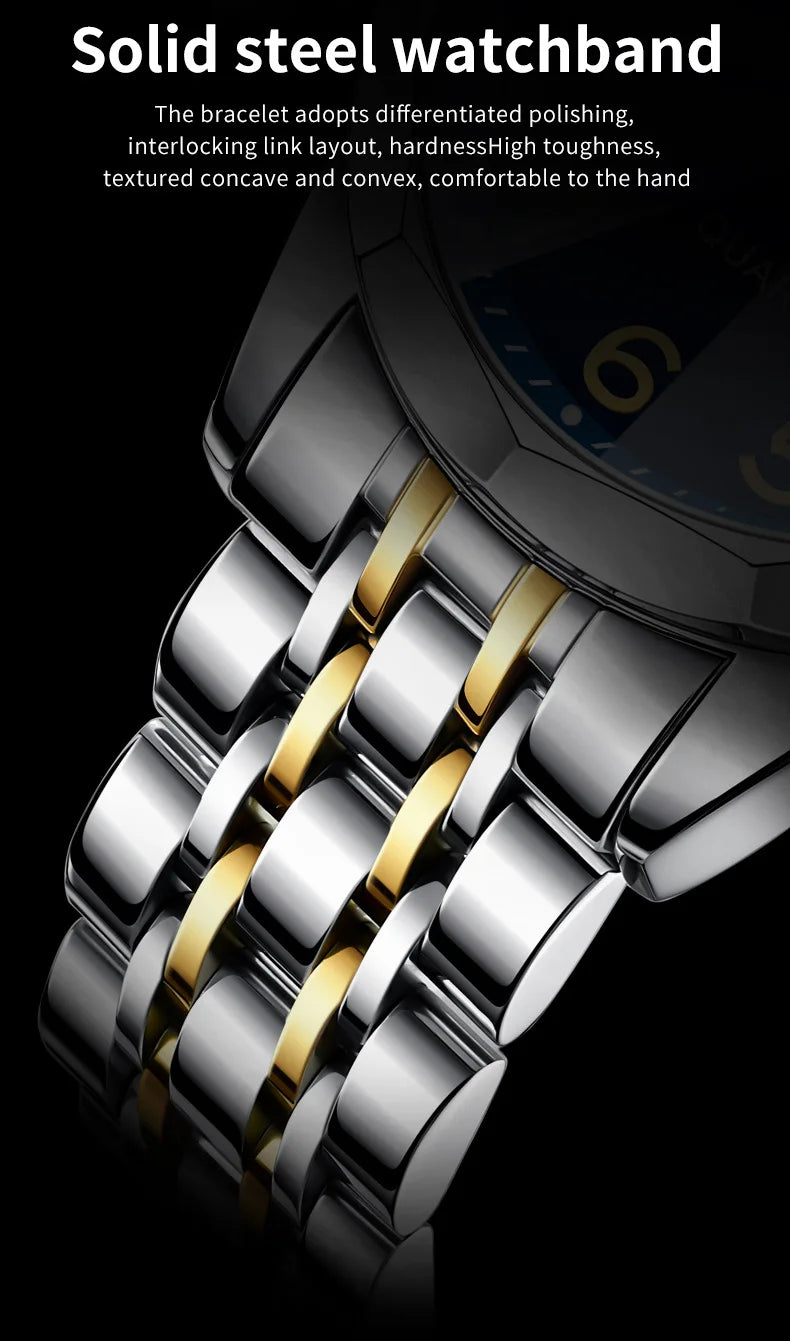Montre classique pour homme OLEVS Montres-bracelets à quartz en acier inoxydable avec cadran numérique et date Montres analogiques à quartz classiques pour hommes