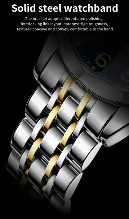 Montre classique pour homme OLEVS Montres-bracelets à quartz en acier inoxydable avec cadran numérique et date Montres analogiques à quartz classiques pour hommes
