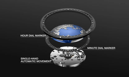 CIGA Design Blue Planet Men's Watch: Luxury Automatic with Steel/Titanium Case.