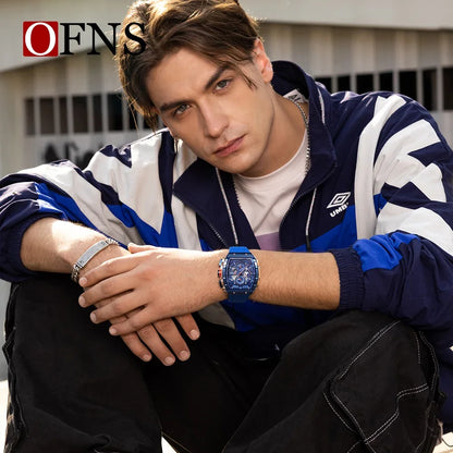 OFNS 5512 Nouvelle montre pour homme à succès Style seau à vin Mode Simple Décontracté Calendrier Montre à quartz étanche pour homme