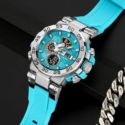 New STRYVE 8030 Men's Wrist Watch Fashion Sports Waterproof watch High Quality Digital-Analog Movement Calendar Aralm Luminous