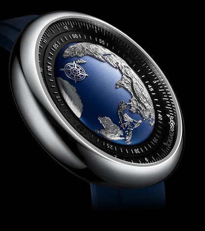 CIGA Design Blue Planet Men's Watch: Luxury Automatic with Steel/Titanium Case.