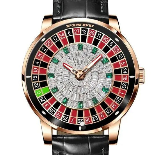 Jacb PINDU Men's Watch Leather Mesh Strap with Mechanical Design