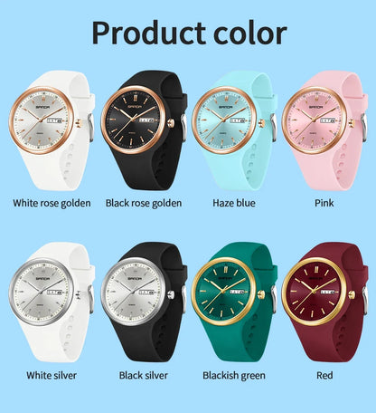 SANDA 6213 Fashion and Leisure Female Student Watch Simple Women's Watch Dual Calendar Elegant Female Student Quartz Watch